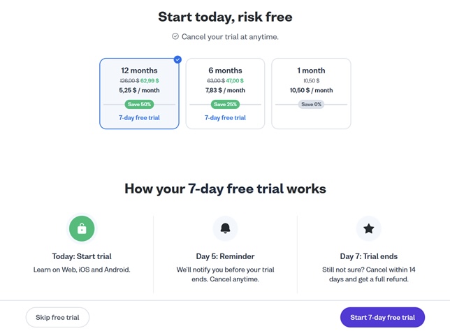 Busuu Pricing Overview