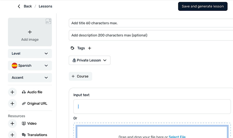 Import a lesson into LingQ