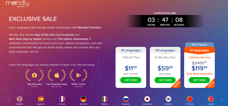 Mondly Pricing
