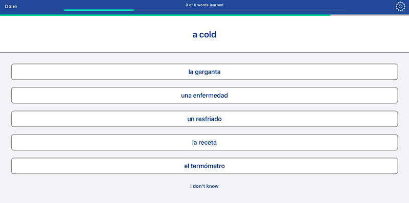 VocAbulary Exercise in Yabla