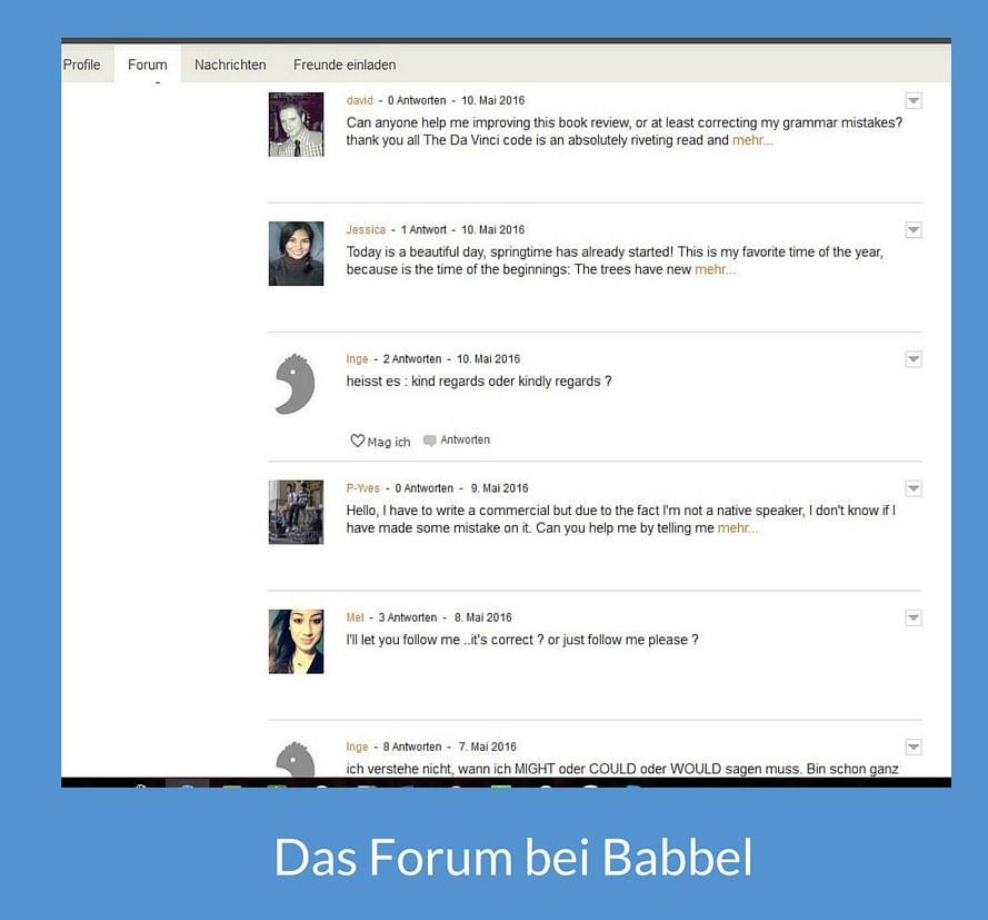 Das Forum bei Babbel