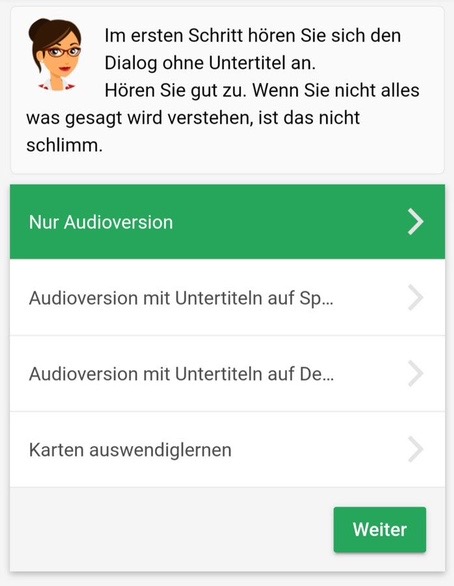 talkREAL-Blog-Mosalingua-Test-Dialoge Hörverständnistraining in der Mosalingua App
