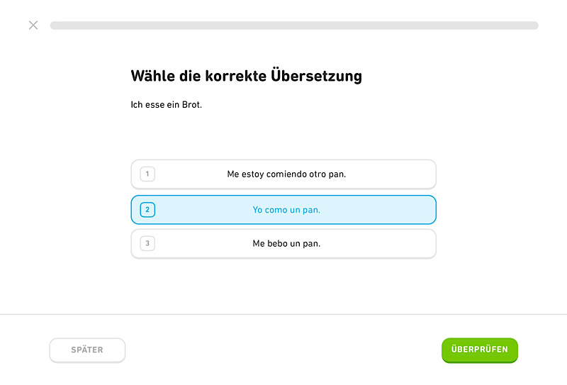 Duolingo Reproduktionsübung