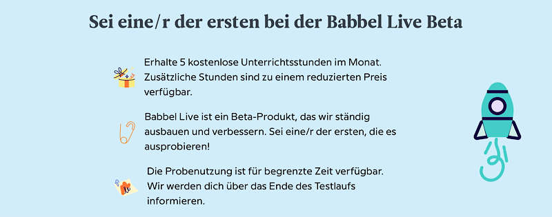 Babbel Live Info