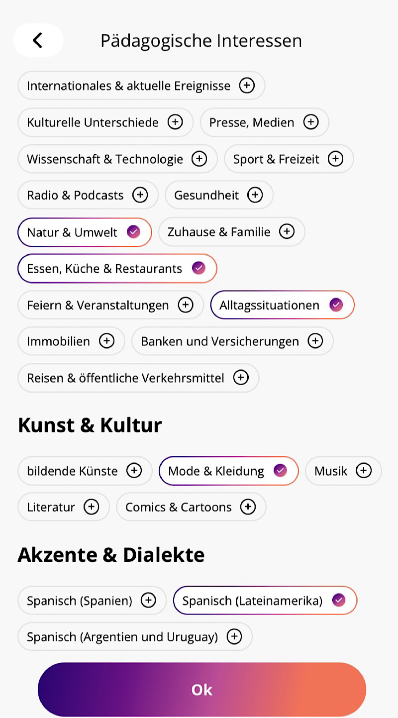 Aimigo Test Themenwahl